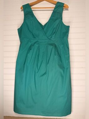 TEX By Max Azria Sleeveless Teal V-Neck Sheath Dress